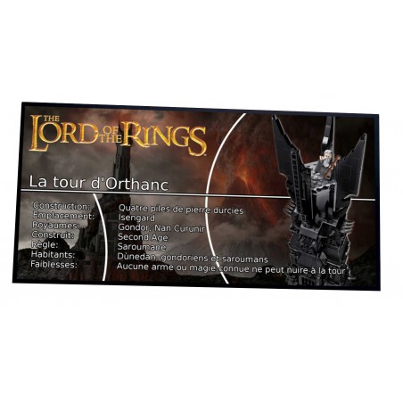Plaque type UCS La tour d'Orthanc The Lord The The Rings-réf 10237