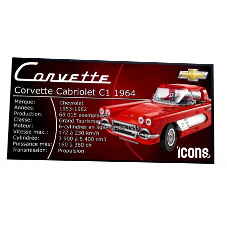 Plaque Type UCS LEGO Icons Corvette -réf 10321