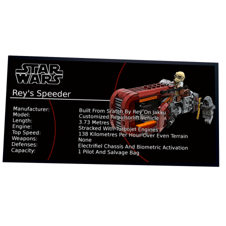 Plaque type UCS  Rey's Speede réf 75099