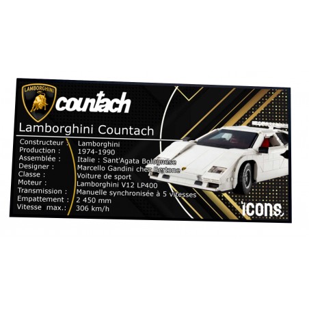 Plaque Type UCS Icons Lamborghini Countach 5000 Quattrovalvole -réf 10337