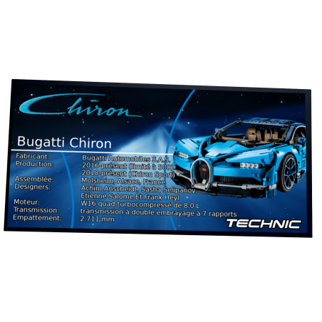 Plaque type UCS Bugatti Chiron réf 42083