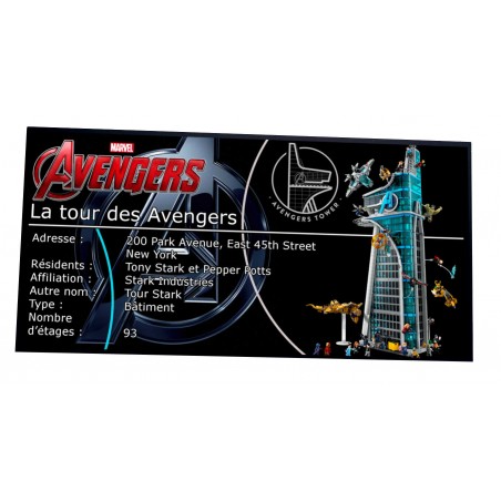 Plaque Type UCS La tour des Avengers-réf 76296