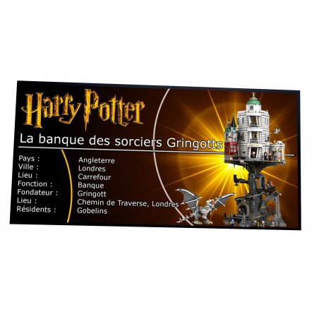 Plaque Type UCS La banque des sorciers Gringotts-réf 76417