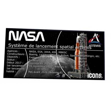 PlaqueType UCS Le système de lancement spatial d'Artemis de la NASA -réf 10341