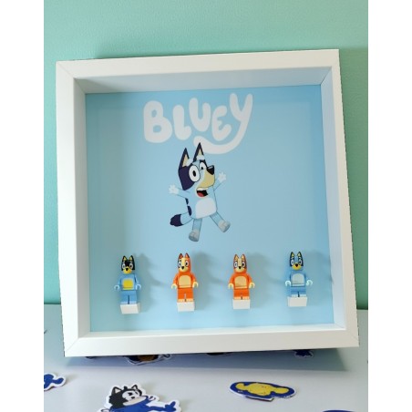 Cadre 25x25cm pour minifigures Bluey 4 emplacements