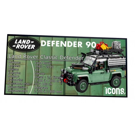 PlaqueType UCS Land Rover Classic Defender 90 -réf 10317