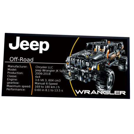 Plaque type UCS Mobile Off-Roader réf 8297