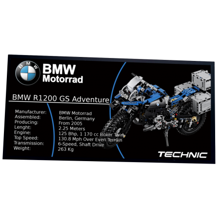 Plaque type UCS BMW R 1200 GS Adventure réf 42063