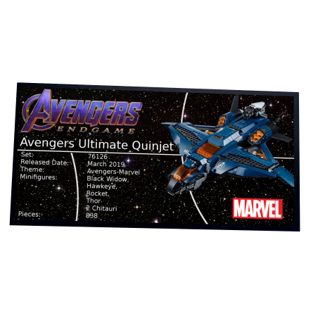Plaque type UCS Le Quinjet des Avengers réf 76126