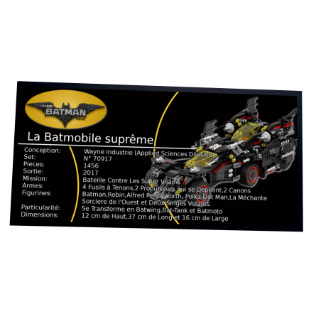 Plaque type UCS The ultimate batmobile réf 70917