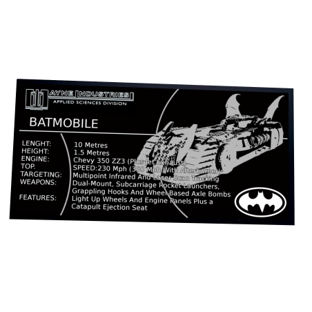 Plaque type UCS The Batmobile Ultimate 7784-1