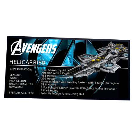 Plaque type UCS The SHIELD Helicarrier réf 76042