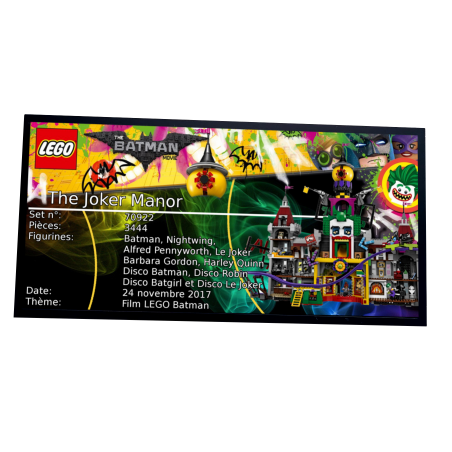 Plaque type UCS  The Joker Manor réf 70922