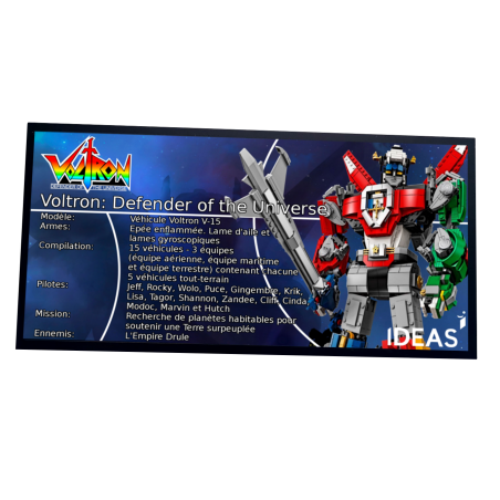 Plaque type UCS Voltron réf 21311