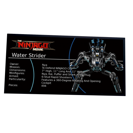 Plaque type UCS Le robot araignée d'eau réf 70611