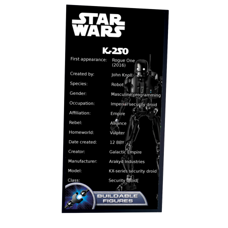 Plaque type UCS  K-2SO réf 75120