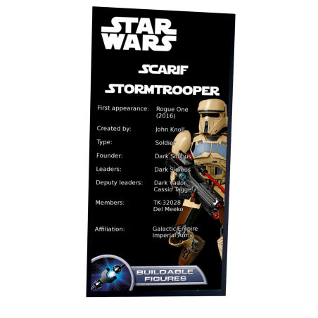 Plaque type UCS Scarif Stormtrooper réf 75523